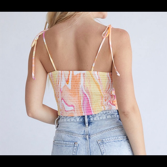 PacSun LA Hearts Tie Square Neck Tank Top - Picture 3 of 7